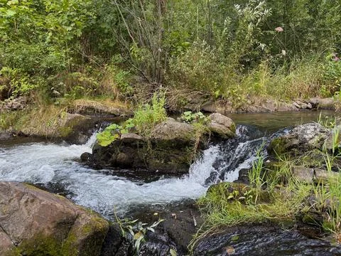 Ostravice river rapids. Stock Photos