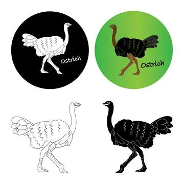 Ostrich icon Stock Illustration