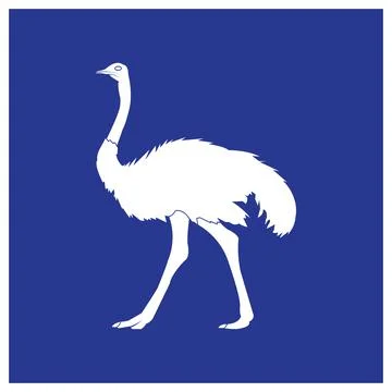 Ostrich icon simple design Illustrazione stock