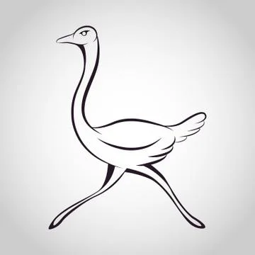Ostrich logo Illustrazione stock