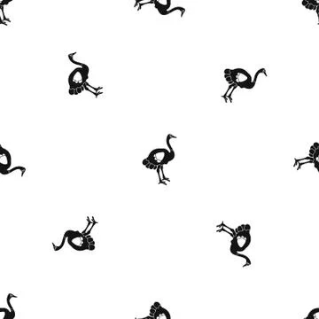 Ostrich pattern seamless black Illustrazione stock