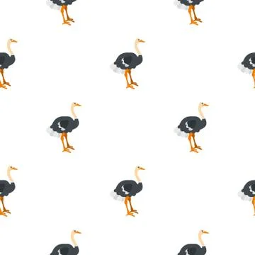 Ostrich pattern seamless Illustrazione stock