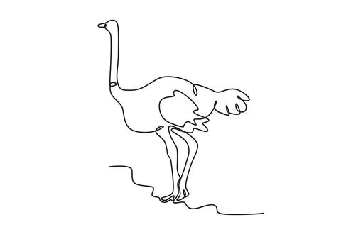 An ostrich stands majestically Stock Illustration