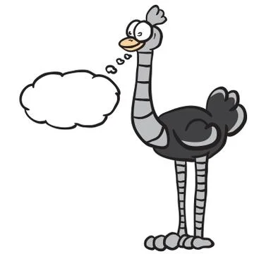 Ostrich with thought bubble Stock Illustration