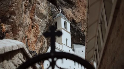 Ostrog Monastery in Montenegro - St. Basil (Sveti Vasilije). Stock Footage 260474925