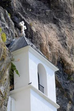 Ostrog monastery. View of the upper monastery Ostrog Stock Photos