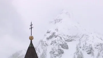 Oswaldikirche in EISENERZ, Austria, Winter Stock Footage 85612151