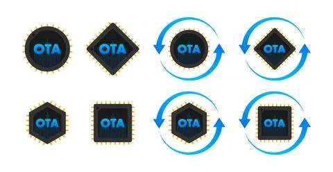 OTA update chips with wireless firmware synchronization Ilustração Stock