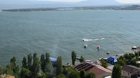 Отдых на озере Севан в Армении. Stock Footage 156314999