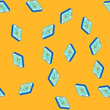 Othello game board table isometric icon seamless pattern 스톡 일러스트