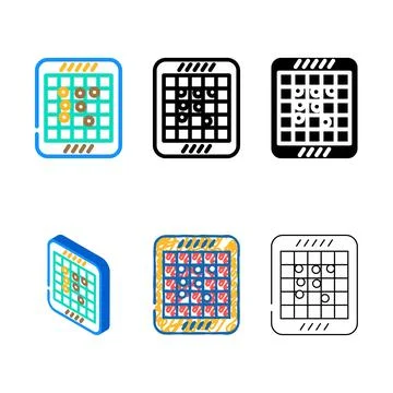 Othello game styleset board table color icon vector Stockillustratie