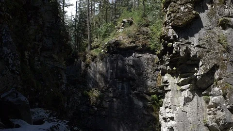 Othello Tunnels, Canada, Water Fall Super Slow Motion Stock Footage 92644081