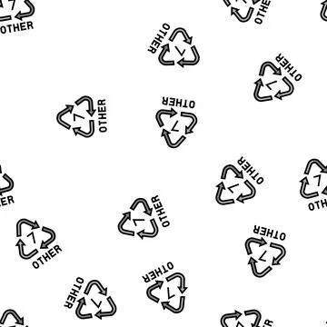 Other plastic product sign vector seamless pattern Stock Illustration