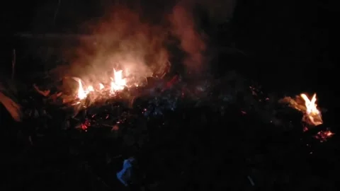 The other side of the beauty of fire Stock Footage 243497148
