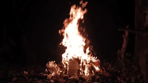The other side of the beauty of fire Stock Footage 243497162