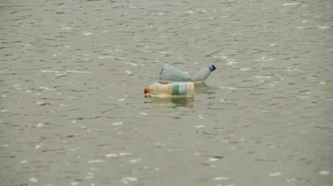 Others 0016-plastic bottles floating in water Stock Footage 1217810