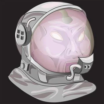 Otherworldly Creature in a Space Suit Vector Illustration Stock Illustration