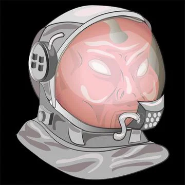 Otherworldly Creature in a Space Suit Vector Illustration Stock Illustration