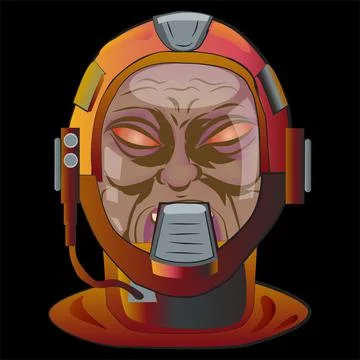 Otherworldly Creature in a Space Suit Vector Illustration Stock Illustration