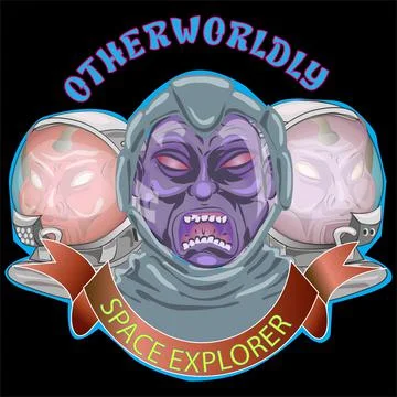 Otherworldly Space Explorer Alien in Space Suit Illustration Stock Illustration