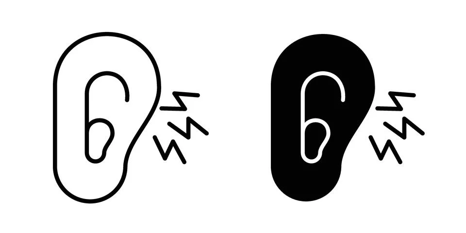 Otitis icon set modern line and solid style collection. 스톡 일러스트