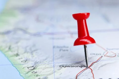 Otjiwarongo, Namibia pin on map Stock Photos