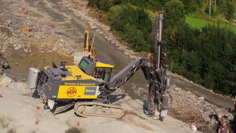 Otnes, Norway - 08/01/2024: Fixed View of Drill Rig in use at Active 動画素材 282798985