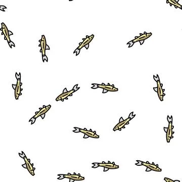 Otocinclus fish vector seamless pattern Illustrazione stock