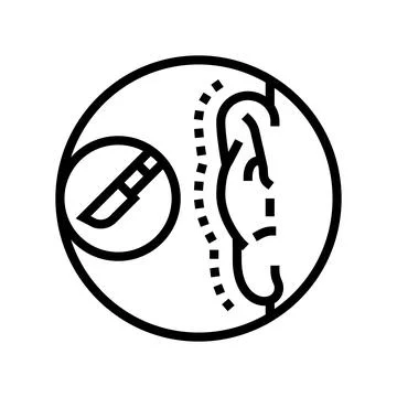 Otoplasty surgery line icon vector illustration Stock Illustration
