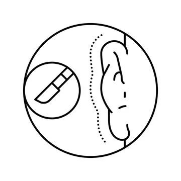 Otoplasty surgery line icon vector illustration Stock Illustration