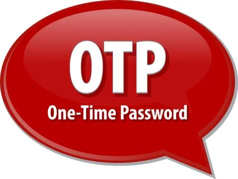 OTP acronym definition speech bubble illustration Stock Illustration