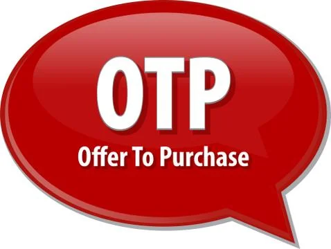 OTP acronym word speech bubble illustration Stock Illustration
