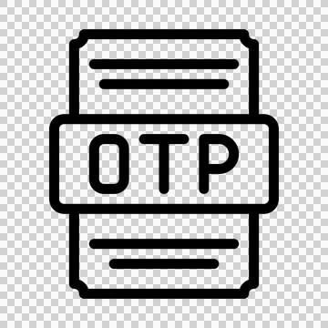 Otp icons file type. spreadsheet files document icon with outline design. vector 스톡 일러스트