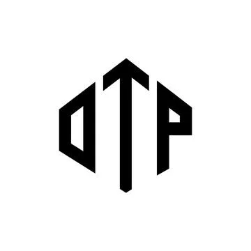 OTP letter logo design with polygon shape. OTP polygon and cube shape logo .. Stock Illustration