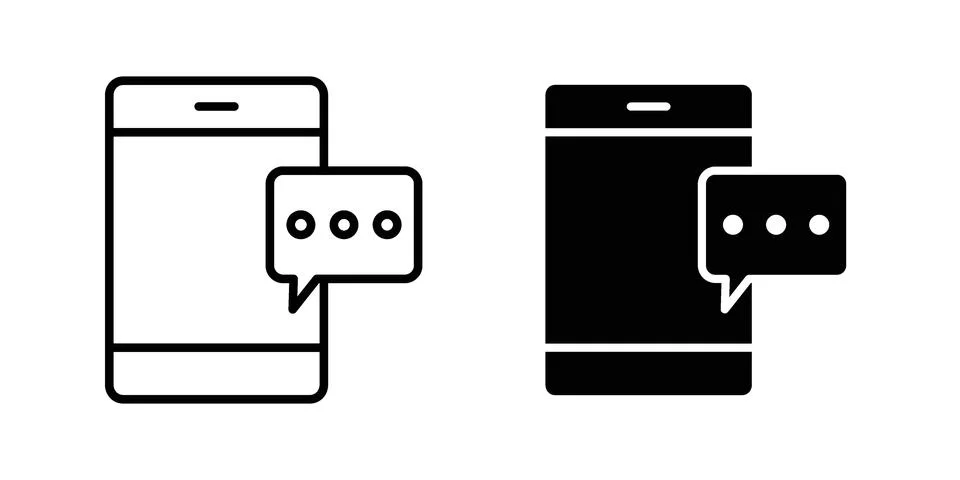 Otp sms icon vector concepts, line and silhouette style Stock Illustration