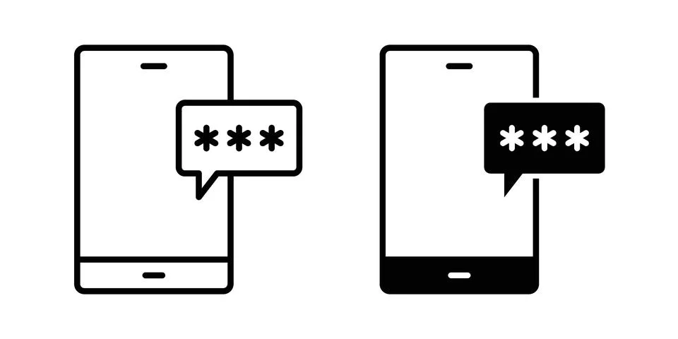 Otp sms icon for web projects 스톡 일러스트