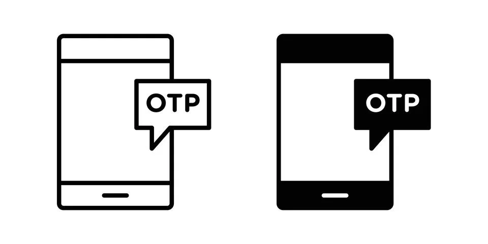 Otp sms password icon vector symbol graphics Stock-Illustration
