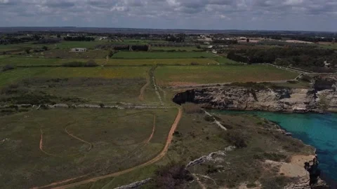 Otranto - area view of a stretch of Adriatic coast in the locality of Baia del M Stock Footage 194033688