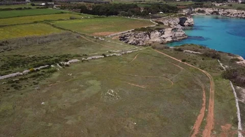 Otranto - Drone, stretch of the Adriatic coast in the locality of Baia del Mulin 動画素材 194033752