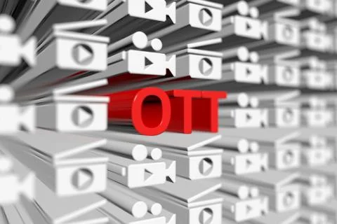 OTT concept blurred background 3d render illustration Stock Illustration