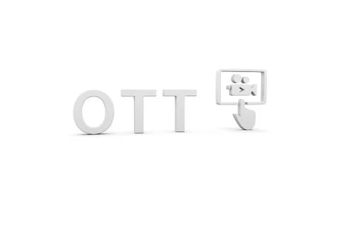 OTT concept white background 3d render illustration Stock Photos