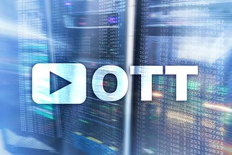 OTT, IPTV, video streaming over the internet. Data center server room 库存照片