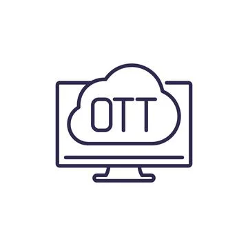 OTT media platform line icon Stock Illustration