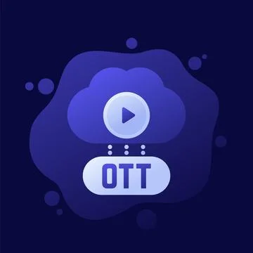 OTT platform icon with a cloud, vector design Stock Illustration