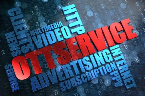 OTT Service.  Wordcloud Concept. Stock Illustration