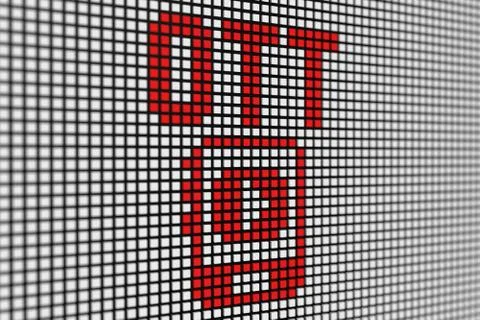 OTT text scoreboard blurred background 3d illustration Stock Illustration