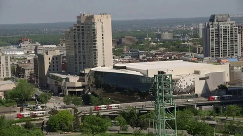 Ottawa - aerial Shaw Centre looking east Stock Footage 76773919