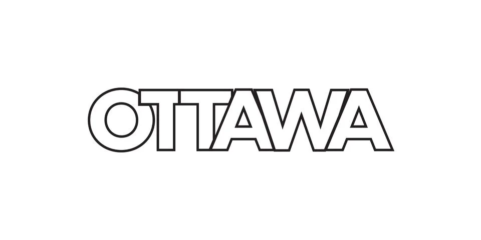 Ottawa in the Canada emblem. The design features a geometric style, vector .. Illustrazione stock