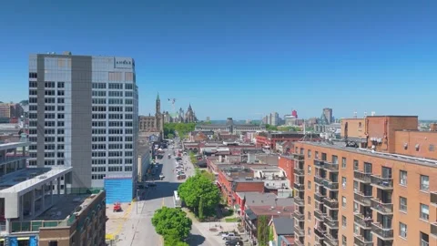 Ottawa, Canada -May 27, 2024: A sunny day in ByWard Market aerial perspective Stock Footage 276424924