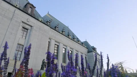 Ottawa, ON, Canada - Sep 28, 2026: Low angle view of the Supreme Court of Canada 스톡 동영상 346664861